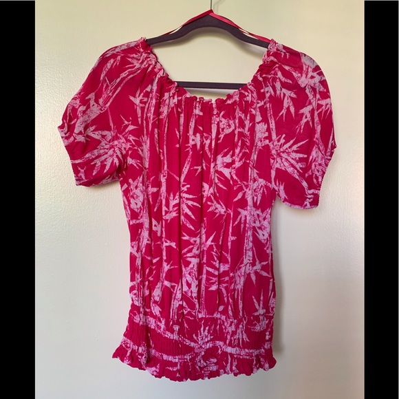 NWT MICHAEL MK Women’s (Size S) Pink Printed Blouse - Picture 3 of 5